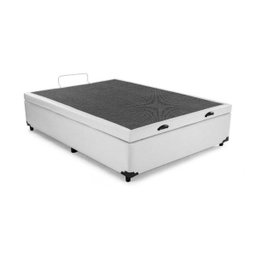 Base Cama Box com Baú Casal Corino Branco 43x138x188 - 2