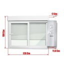 Ver imagem 2 de Janela Integrada PVC 2 Folhas Vidro Liso com Cremona Motor Controle Remoto Itec Branco