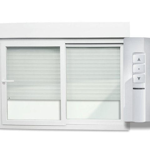 Janela Integrada PVC 2 Folhas Vidro Liso com Cremona Motor Controle Remoto Itec Branco Brimak