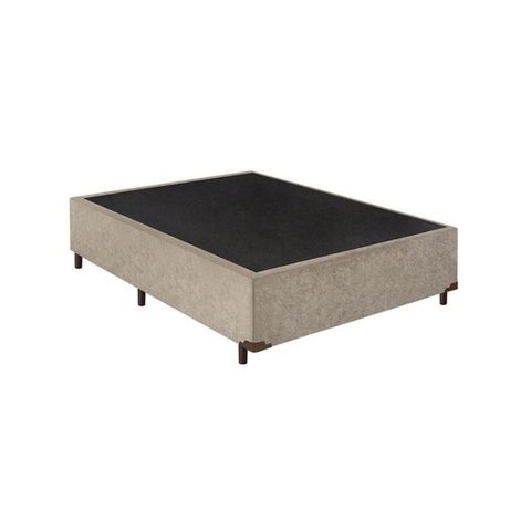 Base Cama Box Casal Suede Bege 40x138x188