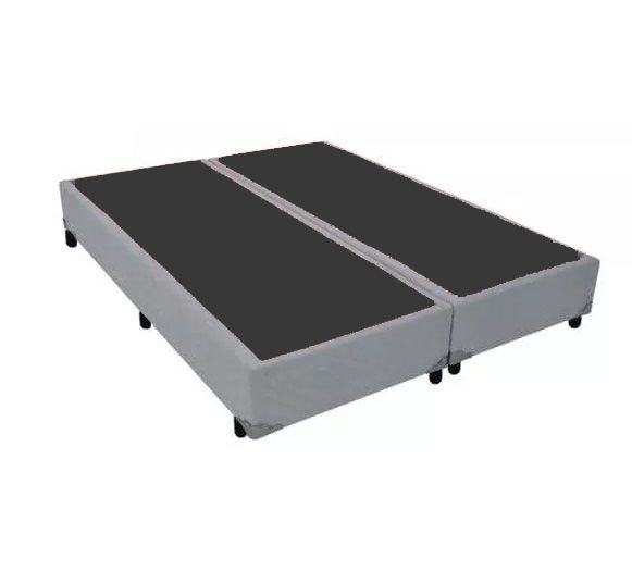 Base Cama Box Bipartido Casal Corino Cinza 40x138x188