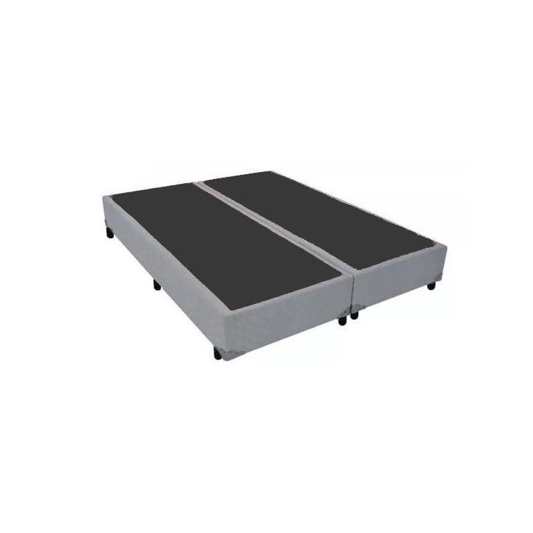 Base Cama Box Bipartido Casal Corino Cinza 40x138x188