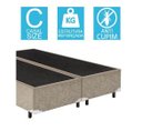 Ver imagem 2 de Base Cama Box Bipartido Casal Suede Bege 40x138x188