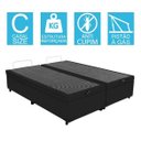 Ver imagem 2 de Base Cama Box Baú Bipartido Casal Suede Preto 43x138x188