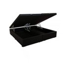 Ver imagem 1 de Base Cama Box Baú Bipartido Casal Suede Preto 43x138x188