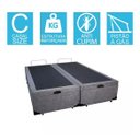 Ver imagem 2 de Base Cama Box Baú Bipartido Casal Suede Cinza 43x138x188