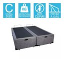 Ver imagem 2 de Base Cama Box Baú Bipartido Casal Suede Cinza 43x138x188