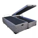 Ver imagem 3 de Base Cama Box Baú Bipartido Casal Suede Cinza 43x138x188