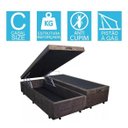 Ver imagem 2 de Base Cama Box Baú Bipartido Casal Suede Marrom 43x138x188