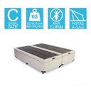 Ver imagem 2 de Base Cama Box Baú Bipartido Casal Suede Bege 43x138x188
