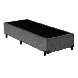 Base Cama Box Solteiro Suede Cinza 40x88x188 - 1