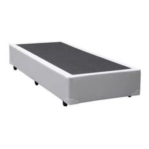 Base Cama Box Solteiro Corino Branco 40x88x188