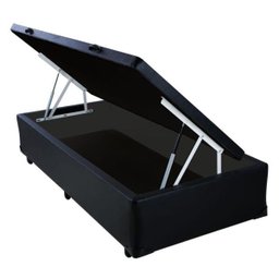 Base Cama Box Baú Solteiro Corino Preto 43x88x188 - 1