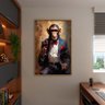 Quadro Decorativo Animais Monkey Evolution com Moldura Dourada - 200x120 Cm - 3