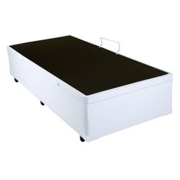 Base Cama Box Baú Solteiro Corino Branco 43x88x188 - 2