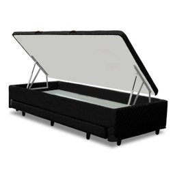 Base para Cama Box Solteiro 3 em 1 com Baú e Cama Auxiliar Preta - 3