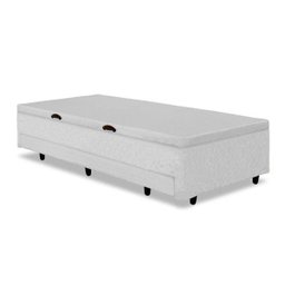 Base para Cama Box Solteiro 3 em 1 com Baú e Cama Auxiliar Branca - 3