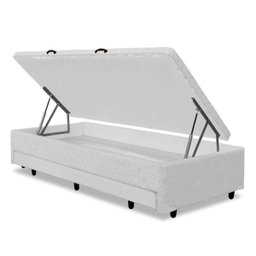 Base para Cama Box Solteiro 3 em 1 com Baú e Cama Auxiliar Branca - 2