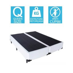 Base Cama Box Bipartido Queen Size Corino Branco 40x158x198 - 2