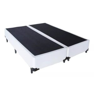Base Cama Box Bipartido Queen Size Corino Branco 40x158x198