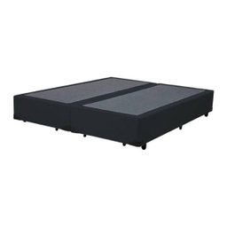 Base Cama Box Bipartido Queen Size Suede Preto 40x158x198 - 1