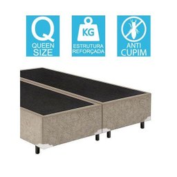 Base Cama Box Bipartido Queen Size Suede Bege 40x158x198 - 2