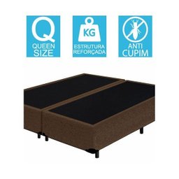 Base Cama Box Bipartido Queen Size Suede Marrom 40x158x198 - 2