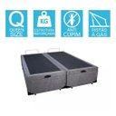 Ver imagem 2 de Base Cama Box Baú Bipartido Queen Size Suede Cinza 43x158x198
