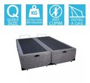 Ver imagem 2 de Base Cama Box Baú Bipartido Queen Size Suede Cinza 43x158x198