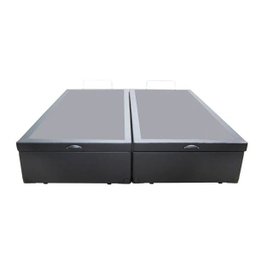 Base Cama Box Baú Bipartido Queen Size Corino Cinza 43x158x198 - 3