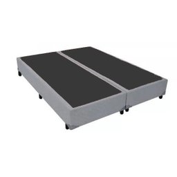 Base Cama Box Bipartido King Size Corino Cinza 40x193x203 - 1