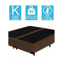 Base Cama Box Bipartido King Size Suede Marrom 40x193x203 - 2