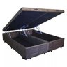 Base Cama Box Baú Bipartido King Size Suede Marrom 43x193x203 - 1