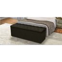 Ver imagem 2 de Baú Recamier Casal Suede Preto 47x138x51