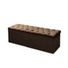 Baú Recamier Casal Suede Marrom 47x138x51 - 1