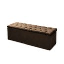 Ver imagem 1 de Baú Recamier Casal Suede Marrom 47x138x51