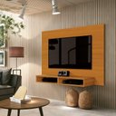 Ver imagem 2 de Painel FX 1,20m Para TV Até 43'' Com Nichos Para Aparelhos e Objetos Cor Cedro EDN MÓVEIS