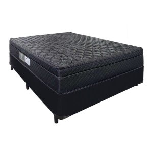 Cama Box Casal + Colchão Portobel de Mola Arezzo Black Light