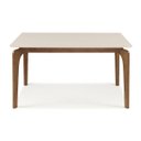 Ver imagem 1 de Mesa de Jantar 6 Lugares 160cm Cirrus Tampo com Vidro e Base Madeira Maciça - Off White