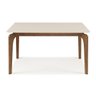 Mesa de Jantar 6 Lugares 160cm Cirrus Tampo com Vidro e Base Madeira Maciça - Off White - 1