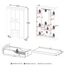 Ver imagem 2 de Jogo de Quarto Infantil Minicama com Colchão Incluso e Guarda-Roupa Ternura Multimóveis MP4827