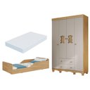 Ver imagem 1 de Jogo de Quarto Infantil Minicama com Colchão Incluso e Guarda-Roupa Ternura Multimóveis MP4827