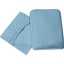 Ver imagem 1 de Jogo de Cama Mini-cama(montessoriana) Tecebem Baby Malha 2 Peças Liso Azul Kinder