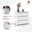 Ver imagem 4 de Mini Cômoda Ej Mesa de Cabeceira para Quarto com 3 Gavetas - Branco