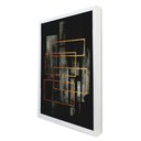 Ver imagem 1 de Quadro Decorativo Abstrato Moderno em Moldura Caixa Tacolado Moldura Caixa 3cm Branca sem Vidro 20 X