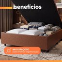 Ver imagem 3 de Cama Box com Baú Casal 1,38m em Revestimento Sintético Courino Marrom Prince 138cm