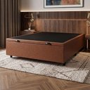 Ver imagem 2 de Cama Box com Baú Casal 1,38m em Revestimento Sintético Courino Marrom Prince 138cm