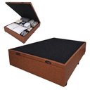 Ver imagem 1 de Cama Box com Baú Casal 1,38m em Revestimento Sintético Courino Marrom Prince 138cm