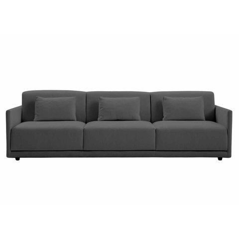 Sofá 3 Lugares King Size Revestimento em Sarja Cinza, 2,52m