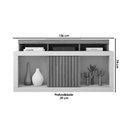Ver imagem 2 de Rack Bancada p/ TV até 55 pol Dragon c/ Nicho e Rodízios 136cm Buriti/Fendi - Caemmun